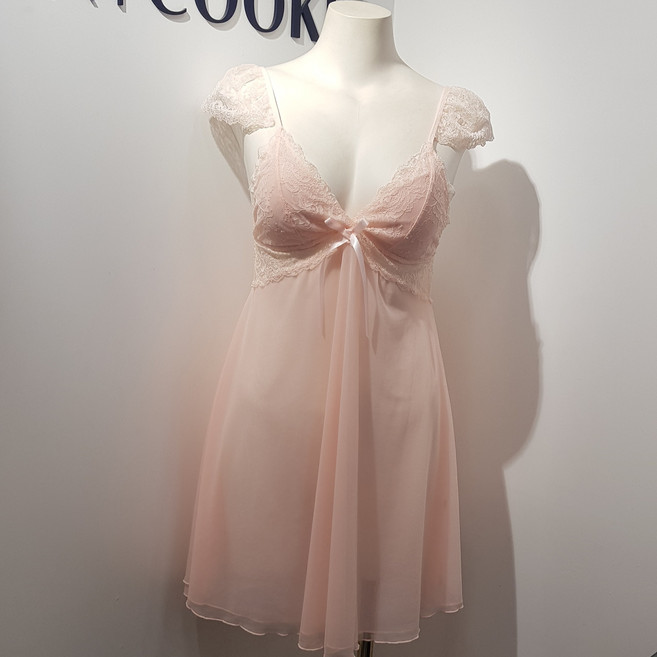 섹시쿠키 발레코어 퍼프 슬립 러블리 레이스 슬립원피스