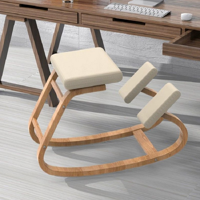 고르미 서서앉는의자 보조 아이디어의자 입식 체어, 팔걸이 없음, 면 린넨 혼합 베이지 브라운 탈부착 세탁 가능