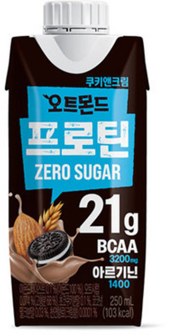 오트몬드 프로틴 제로슈거 쿠키앤크림 250ml 36개, 190ml