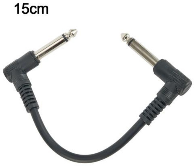 기타 이펙트 페달 케이블 커넥터 단일 피스 이펙터 연결 베이스 직각 와이어 액세서리 15 cm 60cm, 15cm, 1개