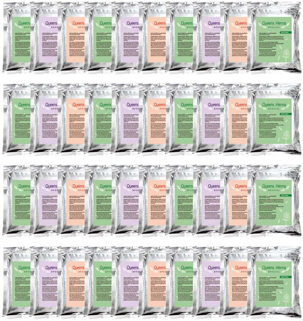 퀸즈헤나 special 40개셋트 천연헤나염색약 앰플증정 Queens henna, 레드20+브라운20, 1개