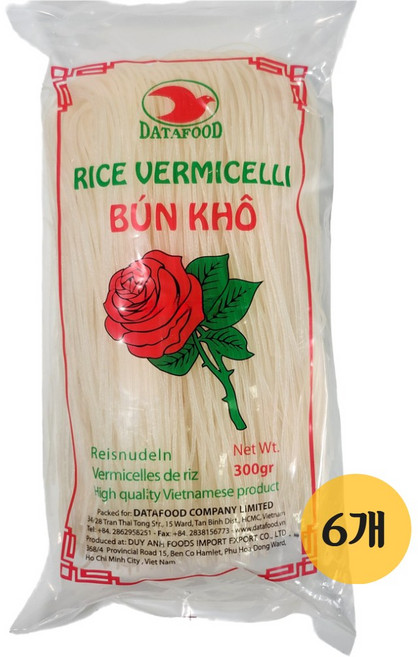 월드푸드 VIETNAM 장미표 분코 버미셀리 쌀국수 BUN KHO, 300g, 6개