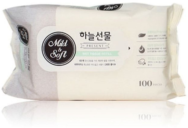 하늘선물 물티슈 100매 리필형 10개_ 2027546745EA