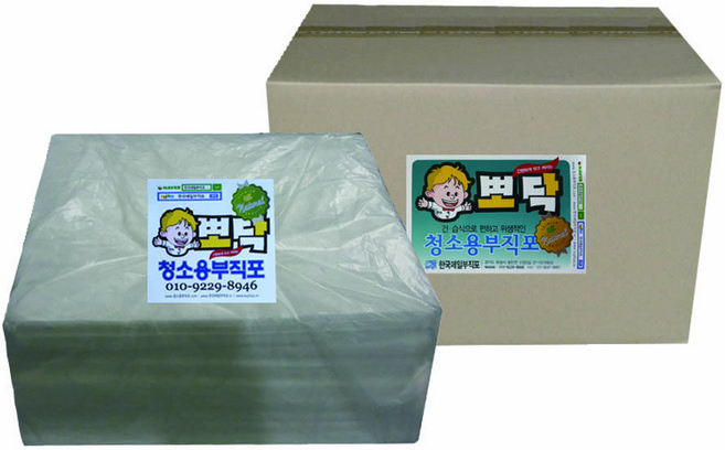 뽀닥 청소용부직포 물먹는 정전기용 물걸레 민무늬중형 400X300 1.80kg 한박스 대용량, 한박스_민무늬 중형 400X300 1.80kg, 1개