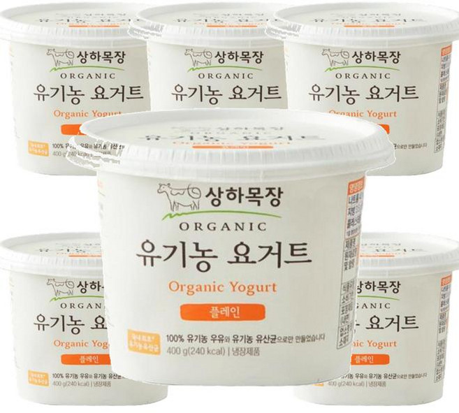 상하목장 유기농 요거트 플레인_냉장 방학간식 400g 6개 1세트, 2.4kg