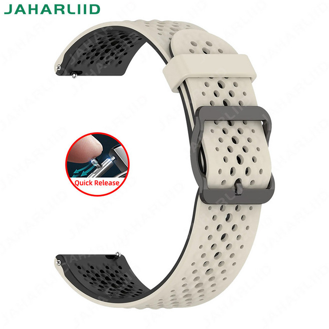 20mm 22mm 실리콘 스트랩 스포츠 팔찌 퀵 릴리즈 밴드 호환 가민 비보액티브 6 5 4 3 어프로치 S50 S40, 스타라이트 블랙