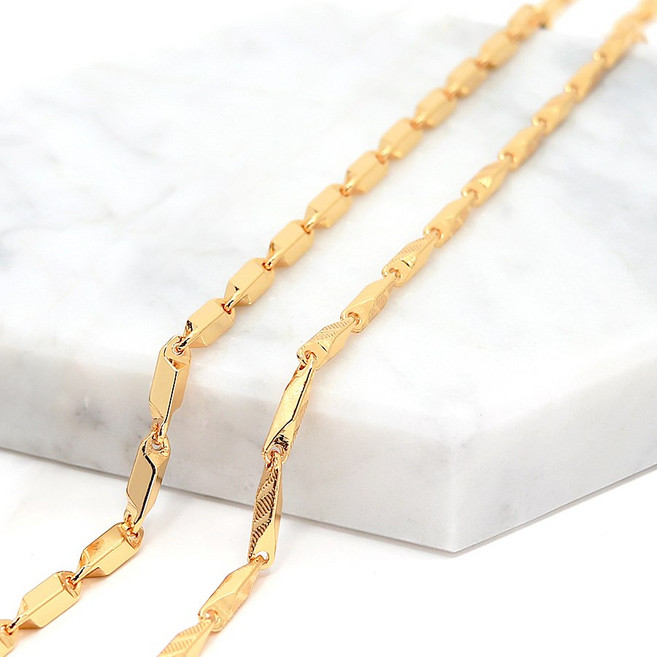 [슈가스톤]18k골드도금 대나무체인 롱 남자목걸이 남성코디 스트릿패션