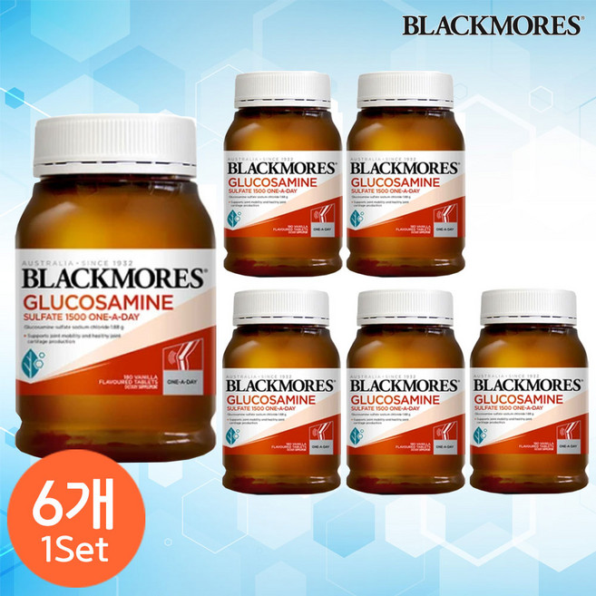 뉴질랜드 블랙모어스 BLACKMORES GLUCOSAMINE 글루코사민 1500mg, 6개, 180정
