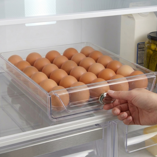 모더린 서랍형 계란 보관함 에그 트레이 30구, 1개, 투명