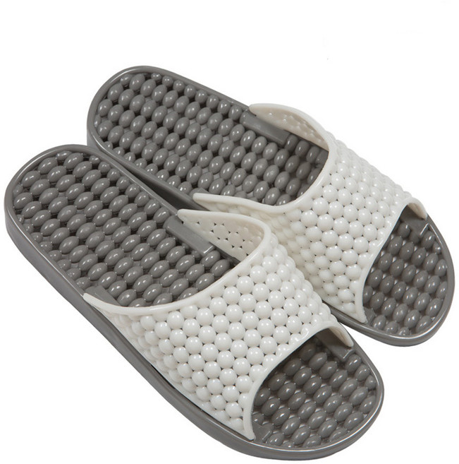 올뎃홈 투톤욕실화 구슬욕실화 물빠짐 앞트임 PVC 250 280 2색택1, 투톤욕실화-그레이, 1개