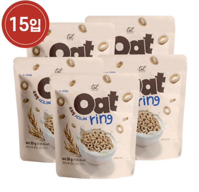 톨스토리 오트링 시그니처 귀리시리얼, 15개, 30g