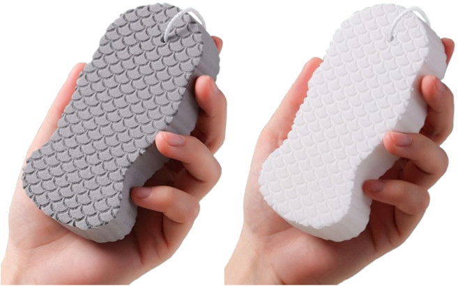 제이베니 자녀 성인 위생 피부 청결 관리 때밀이 스펀지, 1세트, 1개입, 화이트+그레이