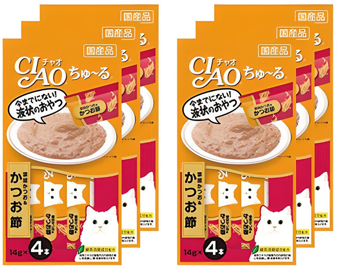 챠오츄르 고양이 짜먹는 간식, 혼합맛(가다랑어/가츠오부시), 14g, 24개