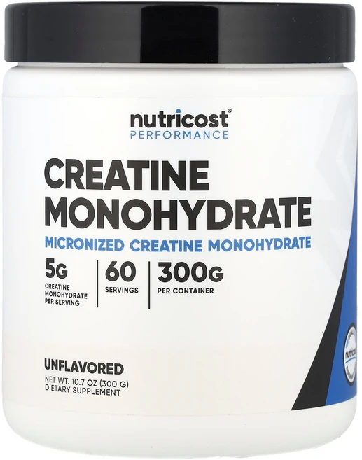 Nutricost 운동 능력 크레아틴 일수화물 무맛 300g(10.7oz), Nutricost운동능력크레아틴일수화물무맛300g107, 300g, 1개 - 쿠팡