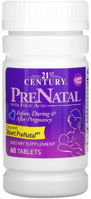 21세기 프리네이탈 PreNatal 엽산 함유 60정, 1개 - 쿠팡