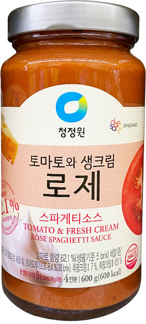 박스 청정원 로제 스파게티소스 600g 12입, 1개