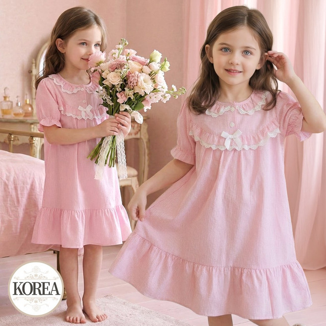 여아 원피스 잠옷 공주 파자마 상큼D