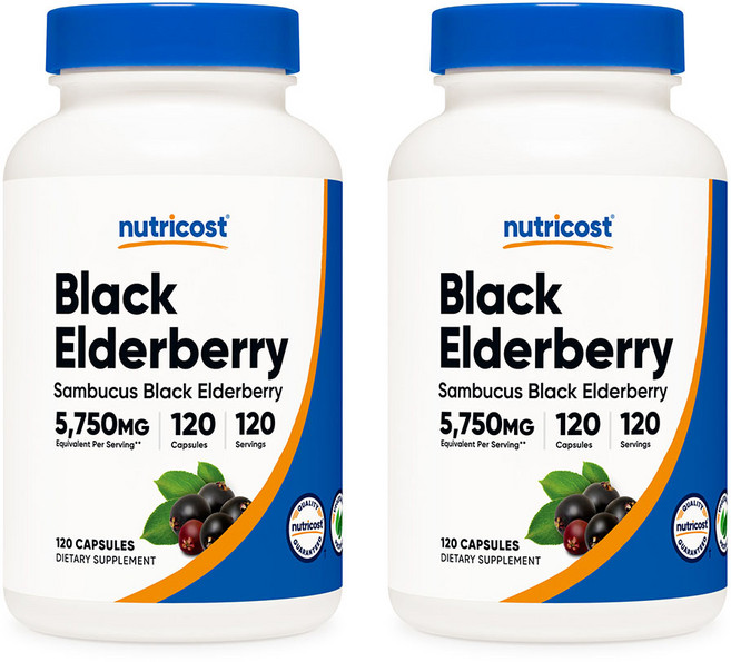 뉴트리코스트 삼부커스 블랙 엘더베리 5750mg 120캡슐 2병, 120정, 2개