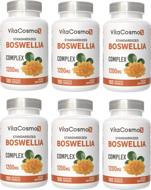 비타코스모 보스웰리아 가자 추출물 보스웰리아 캡슐 VitaCosmoX Boswellia Serrata Complex 1200mg 180 캡슐, 6개, 180정 - 쿠팡