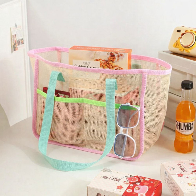 더블제이 메쉬 비치백 물놀이 가방 망사 가방 메쉬백