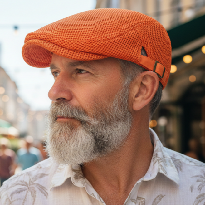 낭만삼춘 C14 중년 남성 통기성 메쉬 헌팅캡 데일리 베레모 낚시 모자 골프 모자