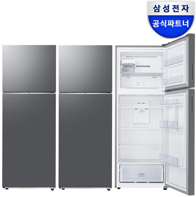 삼성 2도어 냉장고 중형 410 L, 리파인드 이녹스(메탈)