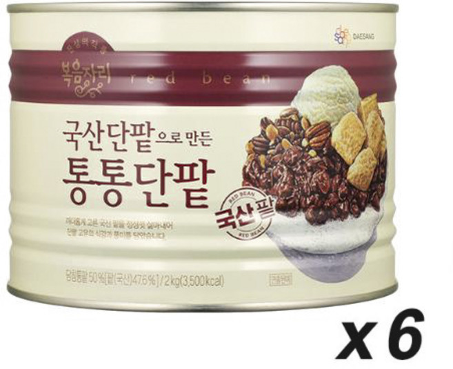 복음자리 국산단팥으로 만든 통통단팥, 6개, 2kg