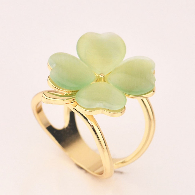 1p/2p 자개 크로바 스카프 링 비즈 고리 홀더 클립 버클 장식