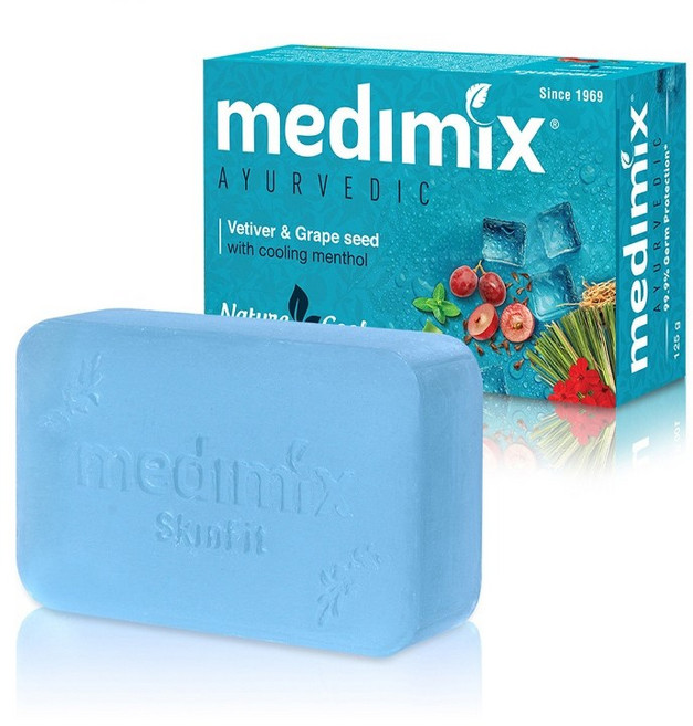 Medimix 岩蘭草葡萄籽美肌皂 清涼舒爽 草本調理, 125g, 1個