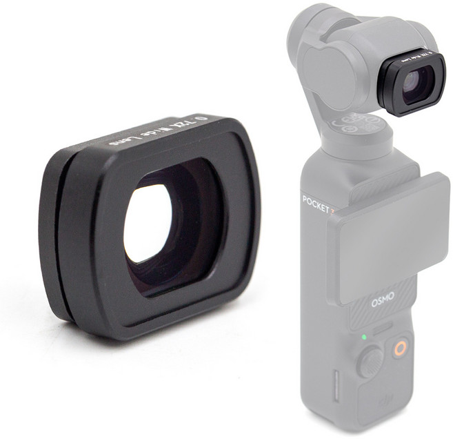 DJI 오즈모 포켓3 광각 컨버젼 렌즈 필터 Pocket 3 15.5mm 0.72배율 Wide Lens 확장 와이드 앵글 촬영, 1개