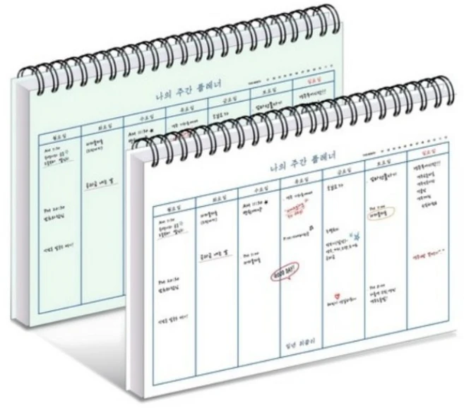 위드나 PP커버 나의주간 스케쥴러, 2가지 랜덤컬러, 1세트 - 쿠팡