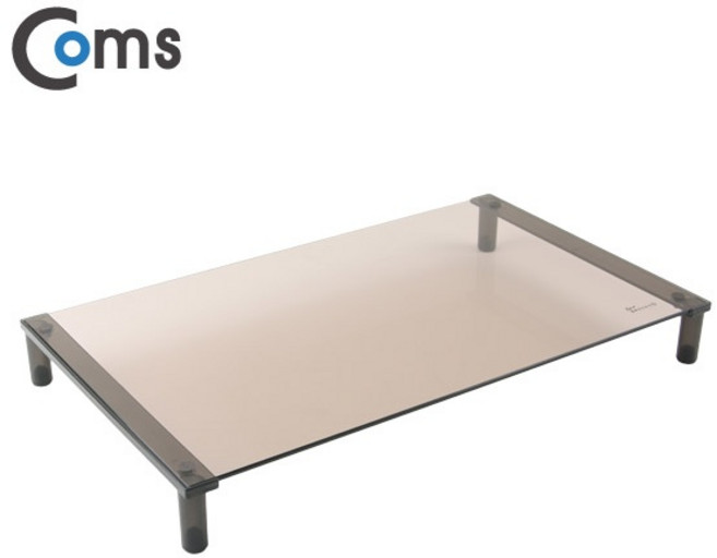 (Coms) 모니터받침대 LC3049 (블랙) (유리색상:브론즈), 브론즈, 1개