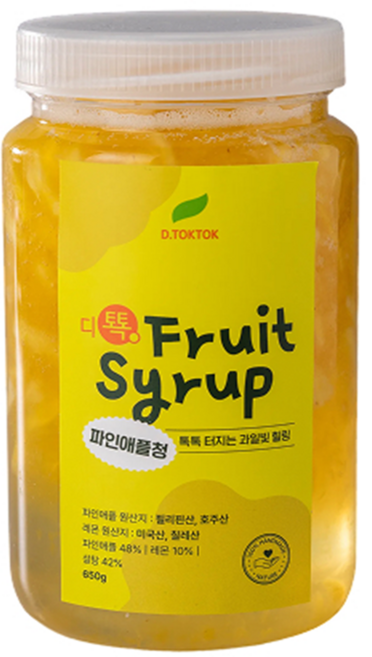 디톡톡 수제 파인애플청 650g, 1개, 1개입