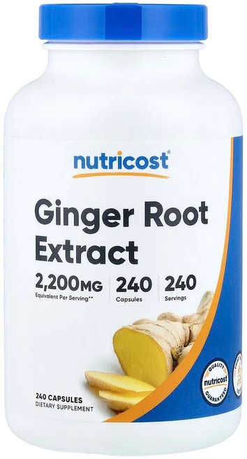 Nutricost 생강뿌리추출물 캡슐 240정(캡슐 1정당 550mg) NCS-57358, 1개 - 쿠팡