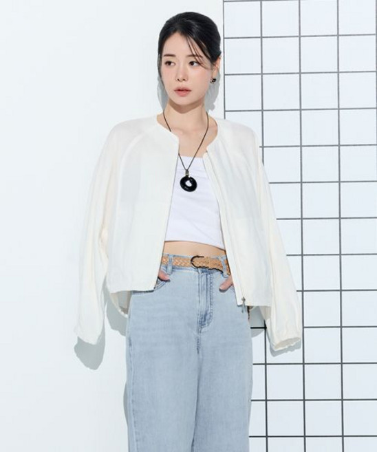 더엣지 theatg 26SS 프렌치린넨혼방 봄버 자켓