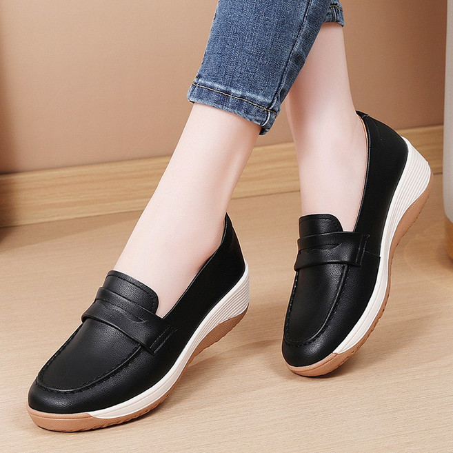 JLVJ 편한 엄마 신발 여성통굽로퍼 슬립온