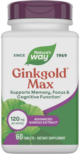 Nature's Way 네이처스웨이 징코골드 맥스 120mg 60정, 1개