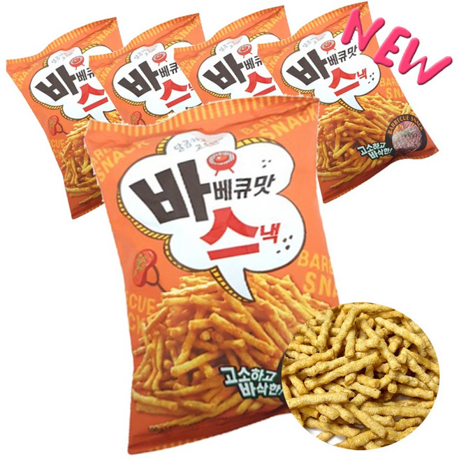 달콤하고 고소한 바베큐맛스낵 100g 주전부리 노래방 맥주안주 군것질, 50개