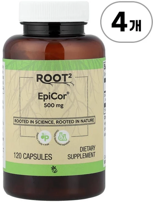 비타코스트 루트2 에피코 500 mg Vitacost Root2 EpiCor® 500 mg 120정, 4개 - 쿠팡