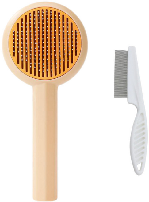 러셔스홈 강아지빗 고양이빗 슬리커 눈꼽빗, 1개, 옐로우 세트