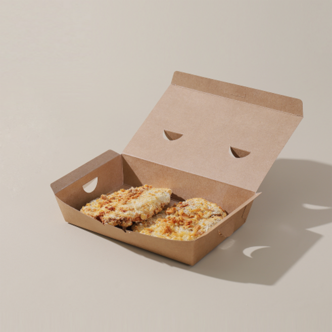 (PR)일회용 종이도시락 3호 400개 크라프트 친환경 도시락, 1개, 400개입, 1박스