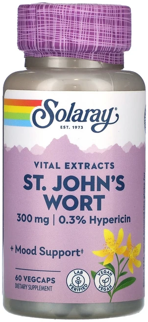 Solaray 필수 추출물 세인트존스워트 300mg 베지 캡슐 60정, Solaray필수추출물세인트존스워트300mg베지캡슐60, 1개 - 쿠팡