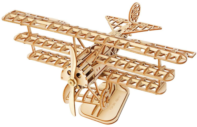 핸즈크라프트 3D 모던 원목 퍼즐 목재 비행기, 1개