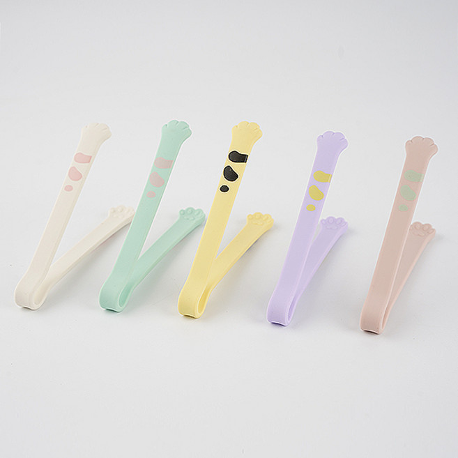 실리콘 디저트 샐러드 반찬 얼음 면 고양이 발 집게, 1개, 소 민트X2