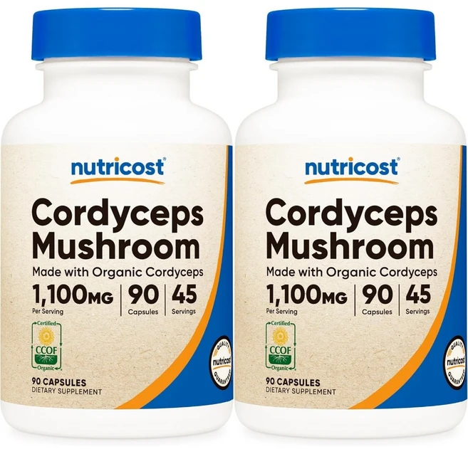 뉴트리코스트 동충하초버섯 1100mg, 90정, 2팩 - 쿠팡
