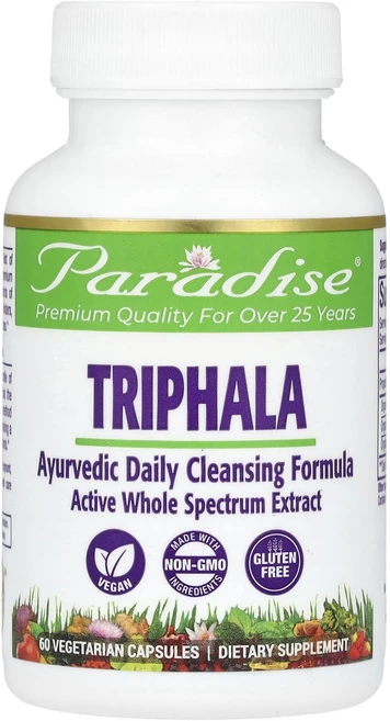 Paradise Herbs 오가닉 트리팔라 (Triphala) 60 배지캡, ParadiseHerbs오가닉트리팔라Triphala60, 1개, 60정 - 쿠팡