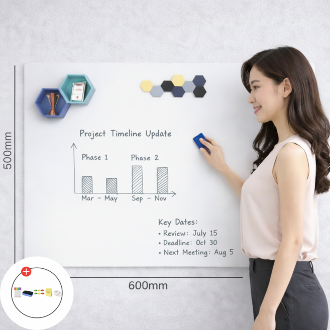 도도몰 붙이는 화이트보드 자석 메모보드 시트지, 무프레임 (PET, PVC)