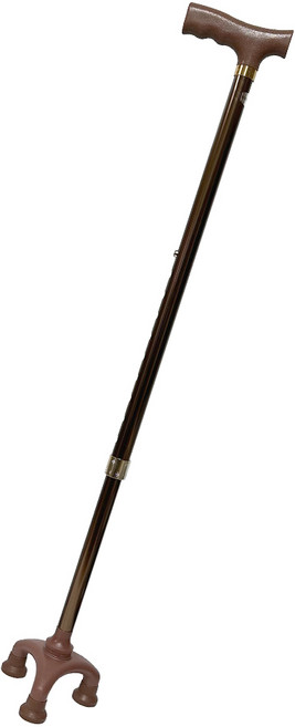 효도지팡이 3발 노인 어르신 선물, 1개, 브라운