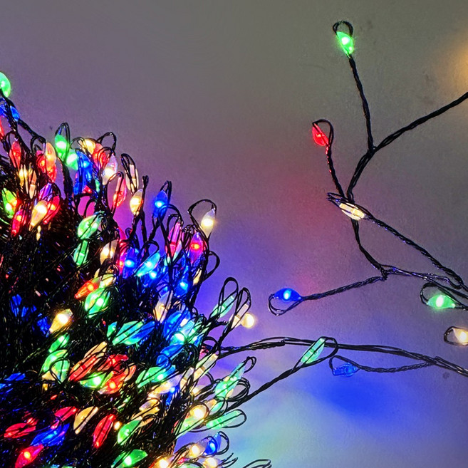 아리조명 LED 미리내 와이어 지네 전구 크리스마스 장식 줄 조명 6M 15M, 블랙코팅_4색칼라, 1개, 500구 (15M)