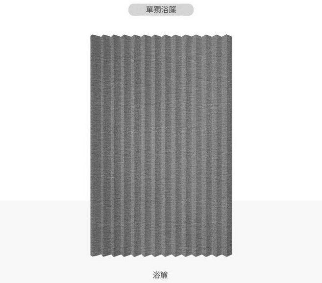 仿亞麻折疊門簾 米白色, 無磁款 高階灰摺疊簾 無杆 C型掛環